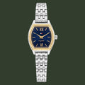 Tommy Hilfiger watch with a blue face and silver and gold accents on a white background