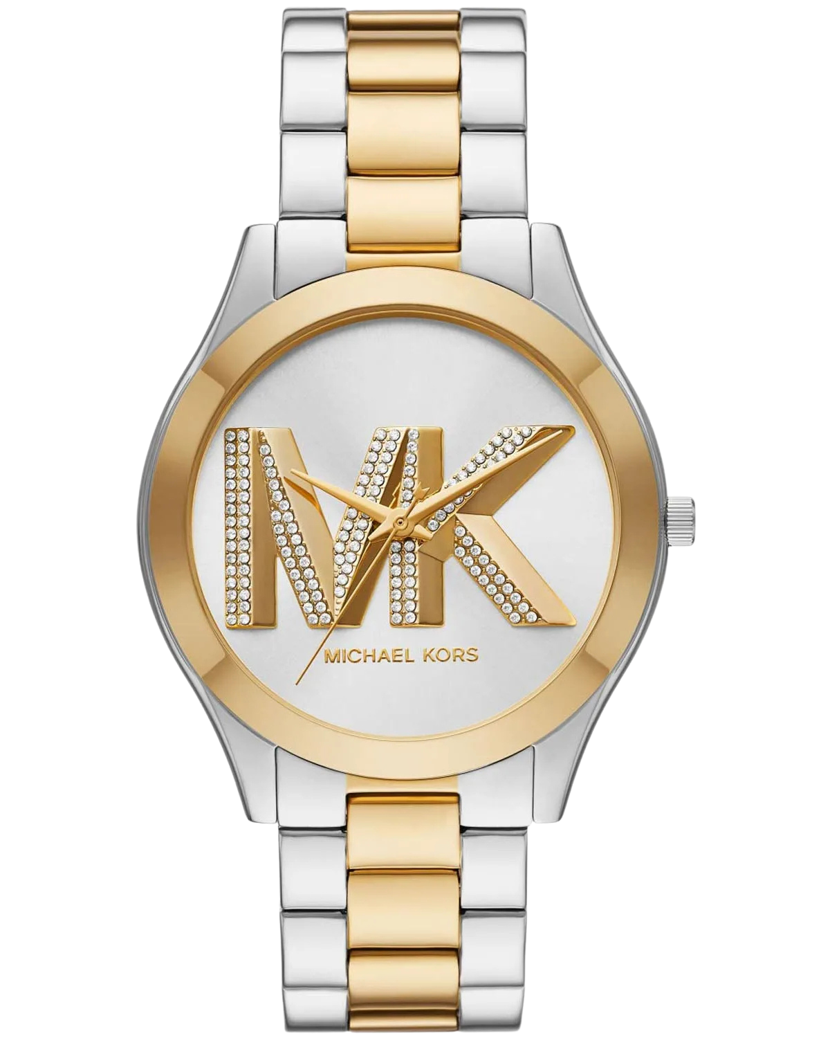 MICHAEL KORS Slim Runway Crystals Two Tone Stainless Steel Bracelet MK4735