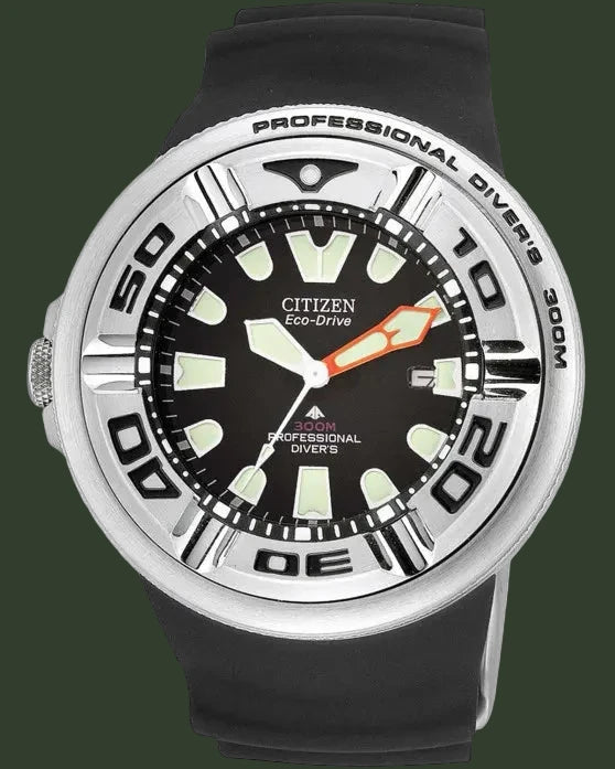 CITIZEN Eco-Drive Professional Diver 300M Black Rubber Strap BJ8050-08E