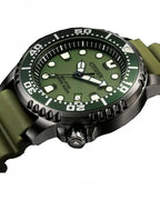 CITIZEN Promaster Eco-Drive Divers Green Rubber Strap BN0157-11X