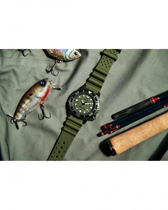 CITIZEN Promaster Eco-Drive Divers Green Rubber Strap BN0157-11X