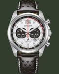 CITIZEN Eco-Drive Chronograph Black Leather Strap CA4640-09A
