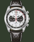 CITIZEN Eco-Drive Chronograph Black Leather Strap CA4640-09A