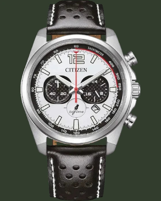 CITIZEN Eco-Drive Chronograph Black Leather Strap CA4640-09A