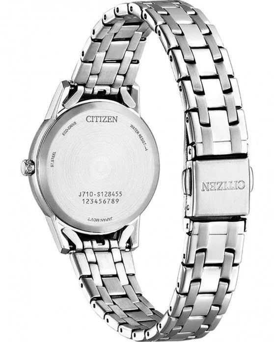 CITIZEN Eco-Drive Crystals Silver Stainless Steel Bracelet FE1240-81L