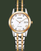 CITIZEN Eco-Drive Crystals Two Tone Stainless Steel Bracelet FE1246-85A