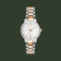 Gant watch with two-tone rose gold and silver bracelet on a white background