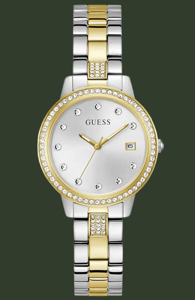 GUESS Heartless Crystals Two Tone Stainless Steel Bracelet GW0725L1