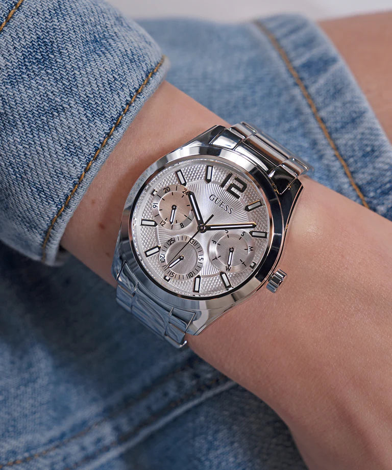GUESS Ladies Silver Tone Multi-function GW0760L1