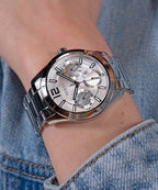 GUESS Ladies Silver Tone Multi-function GW0760L1
