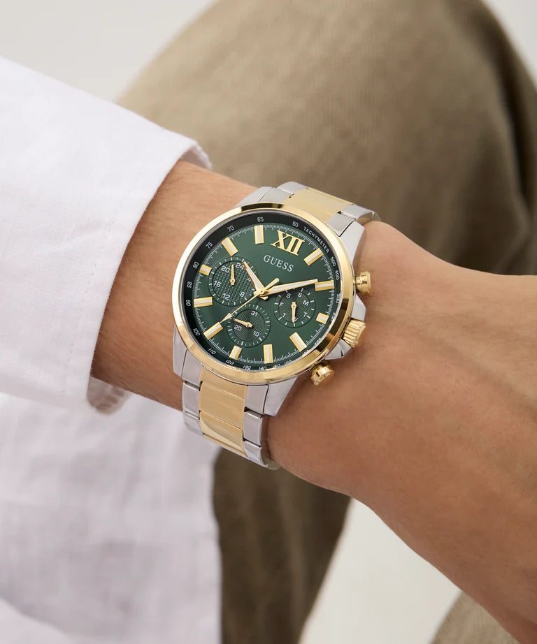 GUESS Mens 2-Tone Multi-function GW0900G5