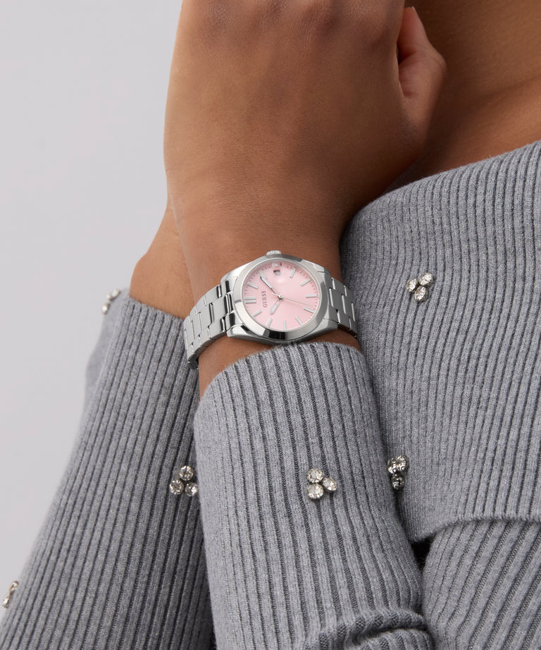GUESS Ladies Silver Tone Date GW0934L1