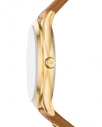 MICHAEL KORS Slim Runway Brown Leather Strap MK7543