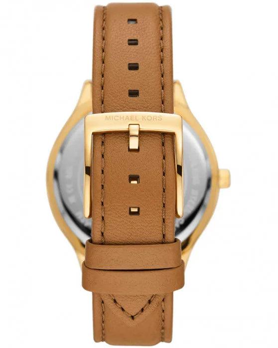 MICHAEL KORS Slim Runway Brown Leather Strap MK7543