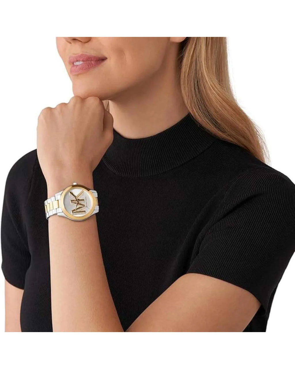 MICHAEL KORS Slim Runway Crystals Two Tone Stainless Steel Bracelet MK4735
