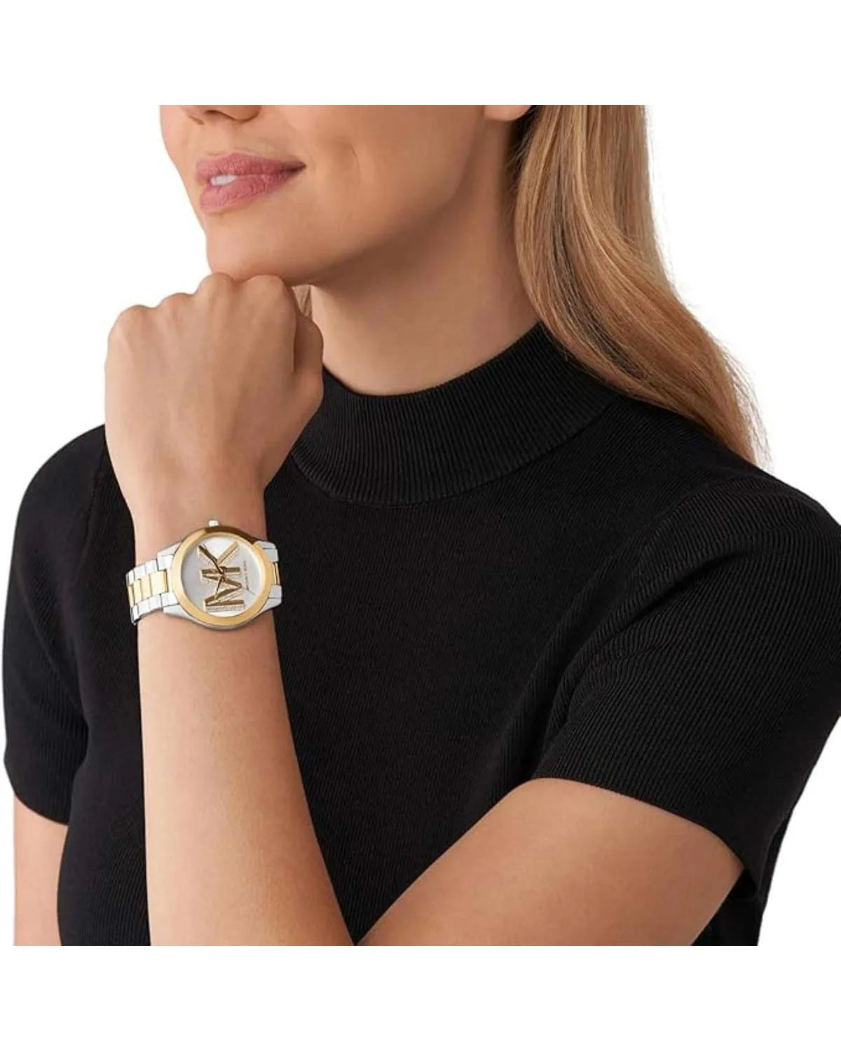 MICHAEL KORS Slim Runway Crystals Two Tone Stainless Steel Bracelet MK4735