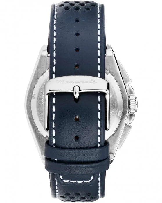 MASERATI Velocita Chronograph Blue Leather Strap R8871652001