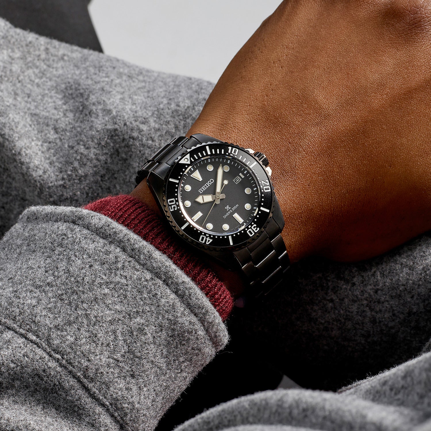 SEIKO Prospex Solar Diver's in All Black SNE599P1