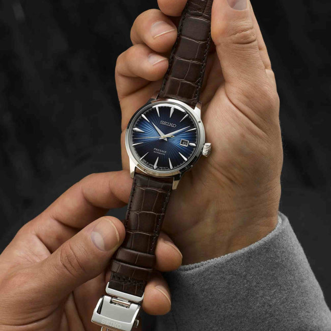 SEIKO Presage 'Midnight Blue Moon' Cocktail Time Automatic SRPK15J1