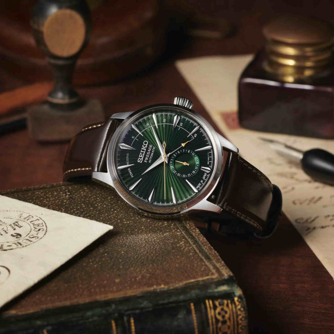 SEIKO Presage 'Midnight Mockingbird' Cocktail Time Power Indicator Automatic Men`s SSA459J1